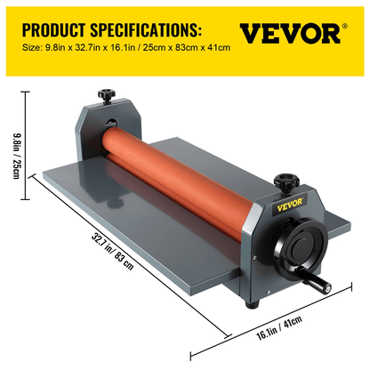 VEVOR 25 Inch Manual Cold Roll Laminator 1.18" Thickness Foldable Roll Laminating Machine Vinyl Photo Film Mounting Laminator for Commercial Professional Uses (25"Max Film Width) - Loomini