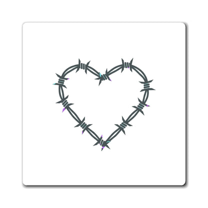 Barbed Wire Heart Magnet | Sublimation Fridge Magnet Decor | Valentine & Galentine Gift for Gen Z | Y2K Tough Girl Pink-Black