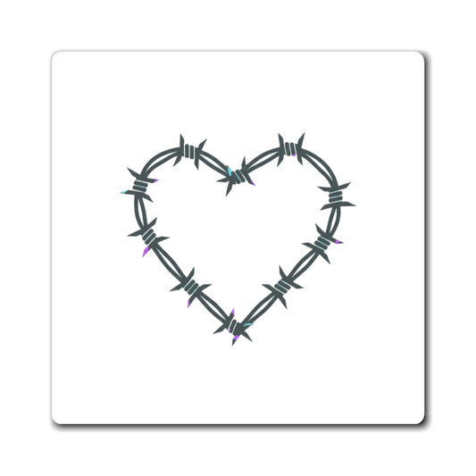 Barbed Wire Heart Magnet | Sublimation Fridge Magnet Decor | Valentine & Galentine Gift for Gen Z | Y2K Tough Girl Pink-Black