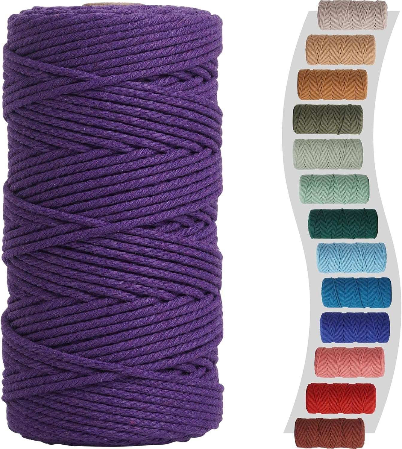 Sage Macrame Cord 3Mm X 220Yards, Colored Cotton Cord, Macrame Rope Macrame Yarn, Colorful Cotton Craft Cord for Macrame Plant Hangers, Macrame Wall Hanging, DIY Crafts