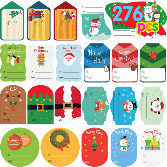 Christmas Gift Tags Stickers Christmas Gift Tags Self Adhesive Stickers 276Pcs Gift Tags for Christmas Presents Christmas to from Stickers for Gifts Tag Stickers