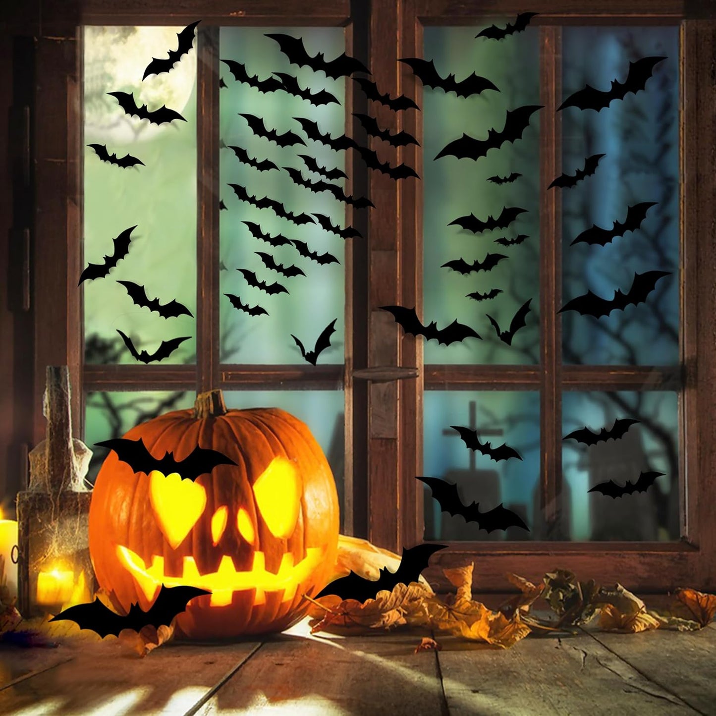 Halloween Party Supplies Hallween Decorations Bats Wall Decor 140PCS Realistic PVC 3D Black Scary Bat Sticker for Creepy Home Decor Halloween Party Decorations DIY Wall Decal Bathroom Indoor Halloween