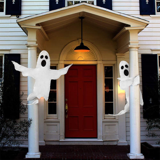 Peek a Boo Hanging Ghost 50" X 53" Large Spooky Outdoor Decoration for Halloween Party Lawn Patio Haunted House Props Supply