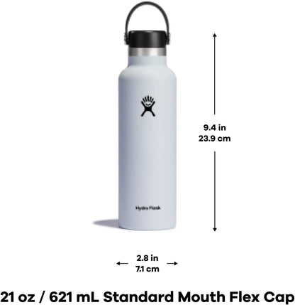 Stainless Steel Standard Mouth Water Bottle with Flex Cap and Double-Wall Vacuum Insulation