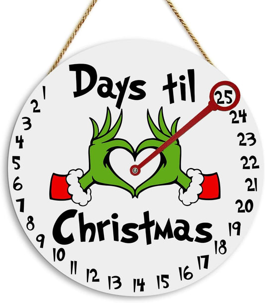 Christmas Countdown Calendar Christmas Decorations Days until Christmas Countdown Christmas Ornaments Christmas Advent Calendar Christmas Decor Hanging Sign for Outdoor Indoor Front Door