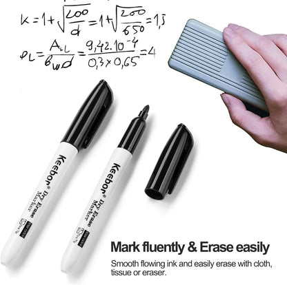 Fine Tip Dry Erase Markers, Black | Low-Odor | Non-Toxic, 16 Count White Board Dry Erase Markers, Office Supplies