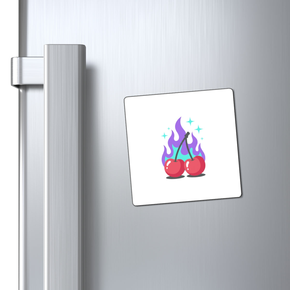 Cherry Flames Magnet | Y2K Aesthetic Fridge Decor + Collector Magnet | Valentine & Galentine Gift | Edgy Cute Red Gradient