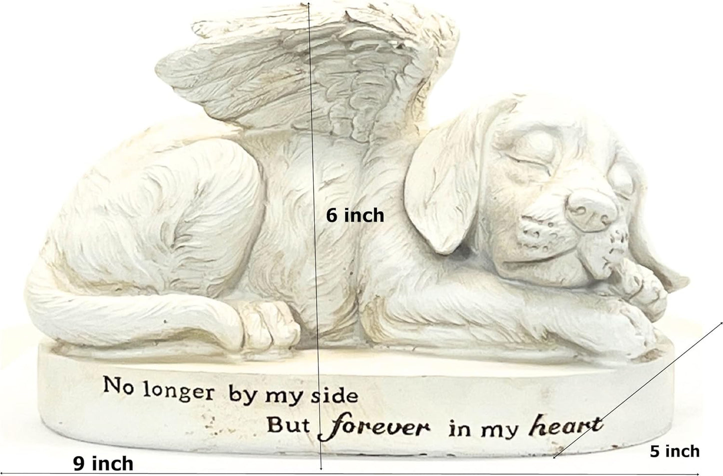 Dog Statues 10 Inch Angel Wings Labrador Golden Retriever Puppy Pet Outdoor Garden Memorial Monument Grave Marker Tribute Stone Finish Sculptures Home Decor