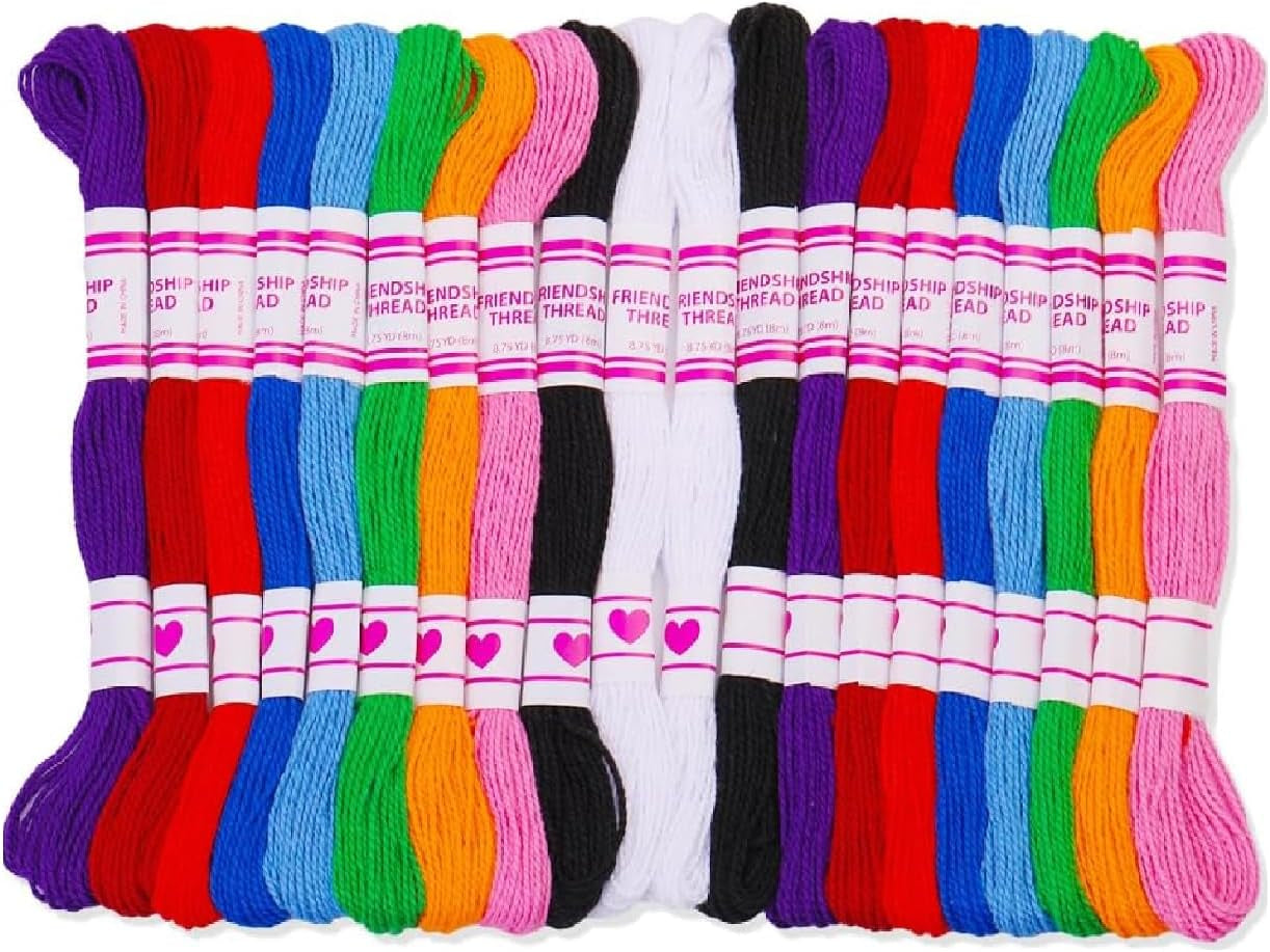 Crafts Floss, Cross Stitch Threads, Friendship Bracelets Floss, Cotton Thread Cross-Stitch Thread for Cross Stitching, Embroidery, DIY Bracelets, Friendship Bracelets Floss Craft Projects