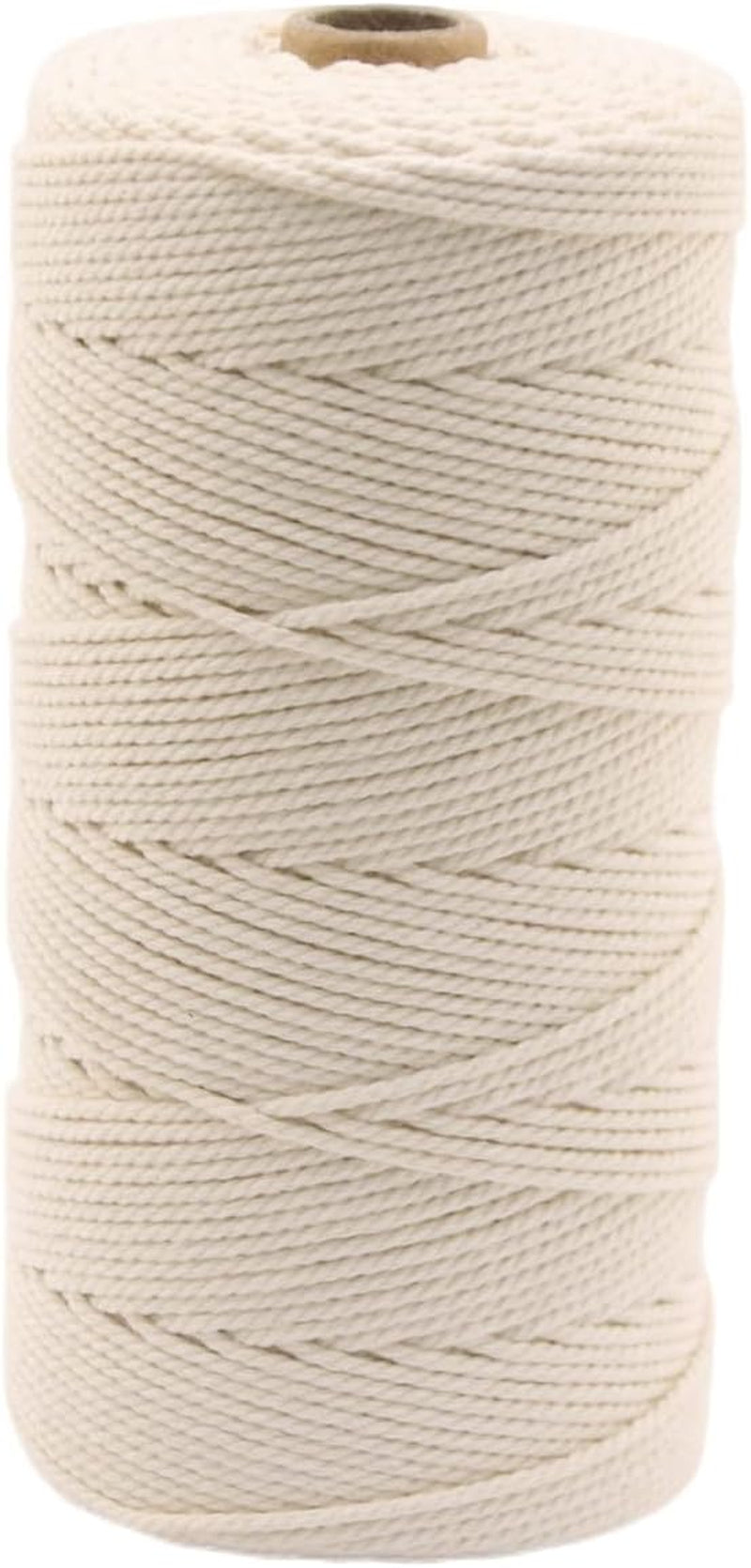 Macrame Cord 3Mm X 328Yards Natural Macrame Cotton Rope Colored Macrame Rope Soft Cotton Cord Macrame Supplies Craft Rope Macrame Yarn for Plant Hanger Wall Hanger Dreamcatcher (Beige)