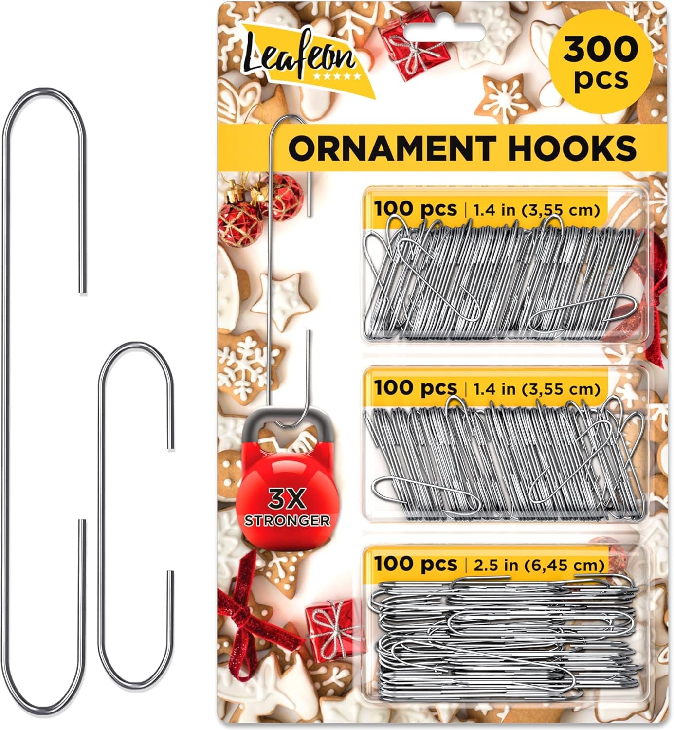 300 Pack Christmas Ornament Hooks for Christmas Tree Decoration – the Best Holiday Ornament Hangers (Silver)