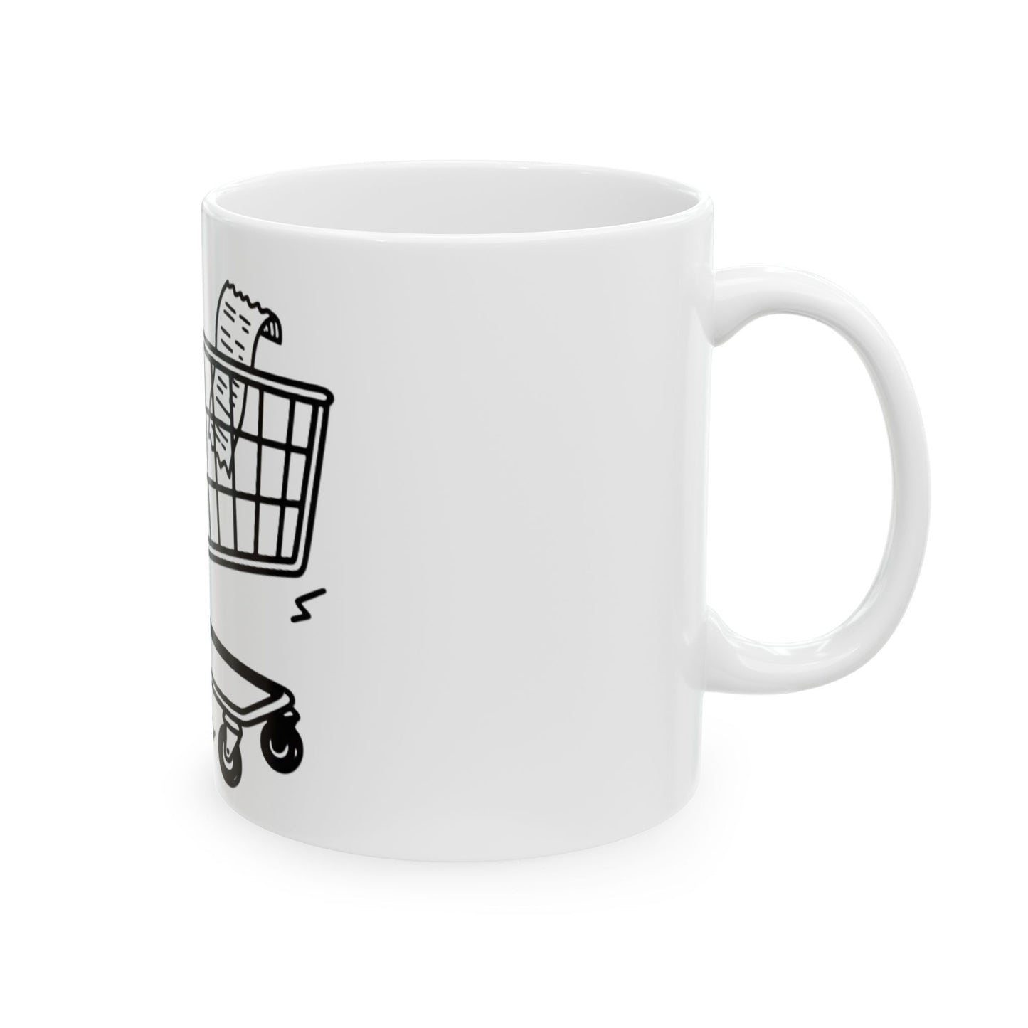 11oz Ceramic Mug, Feral Shopping Cart, Family Gift, Friend Gift