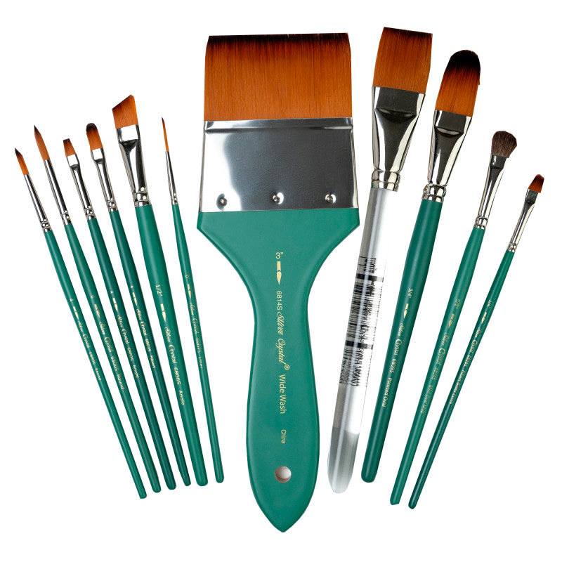 Crystal Variety Brush Set, 11 Brushes