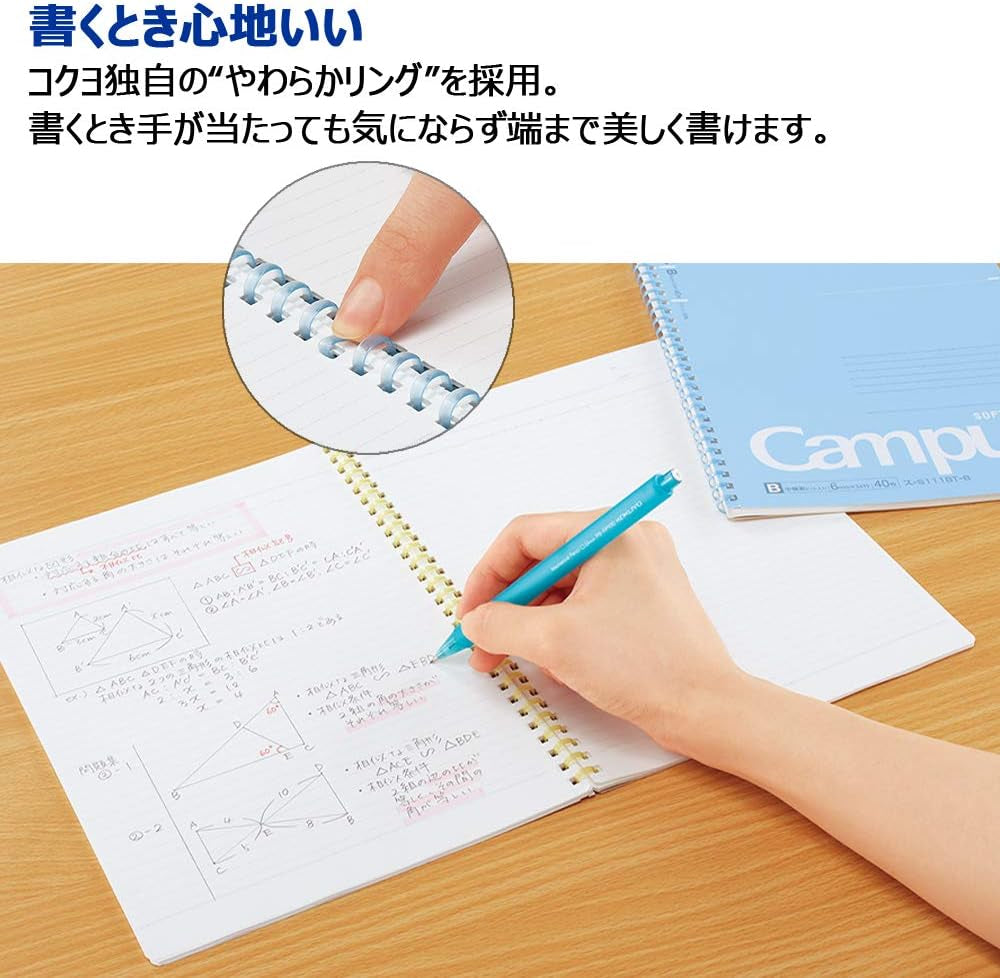 Campus Soft Ring Notebook, A5, B 6Mm Dot Ruled, 29 Lines, 50 Sheets, Purple, Set of 2, Japan Import (SU-S131BT-V)