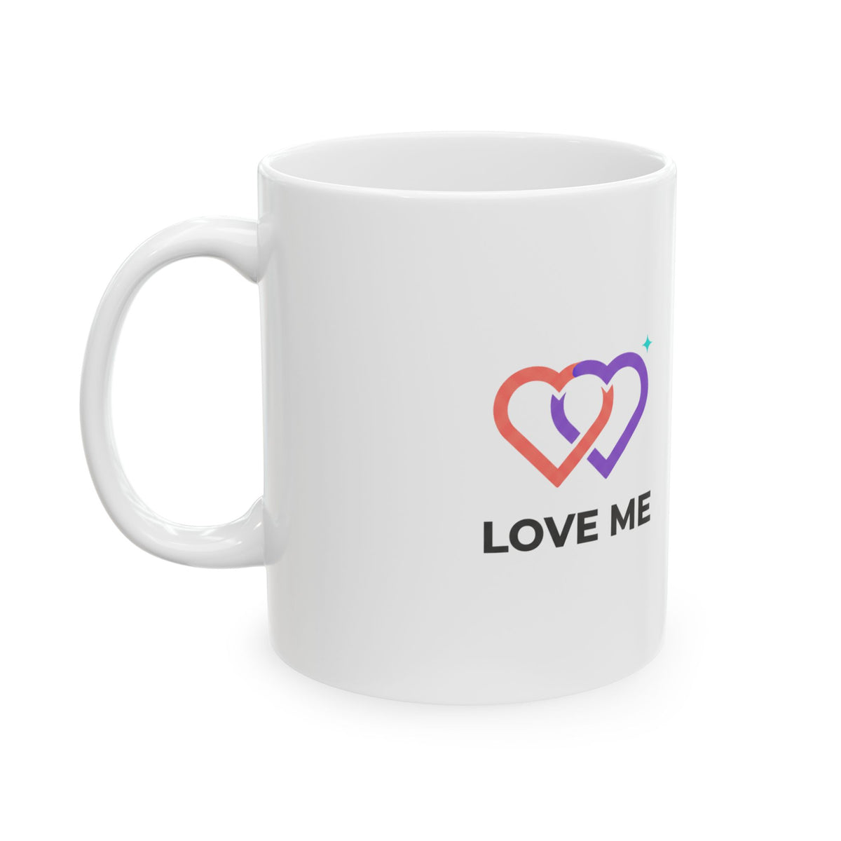 Minimal Love Line Art Hearts | 11oz Ceramic Coffee Mug for Daily Sips | Valentine & Galentine Gift for Friends & Family | Modern Minimal
