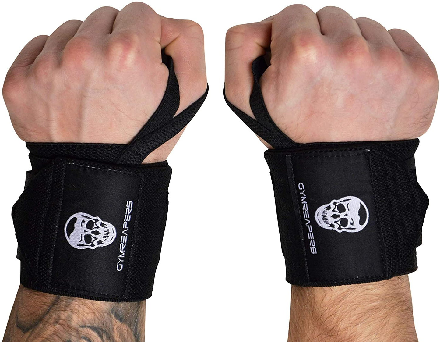 Weightlifting Wrist Wraps (IPF Approved) 18" Professional Quality Wrist Support with Heavy Duty Thumb Loop - Best Wrap for Powerlifting Competition, Strength Training, Bodybuilding