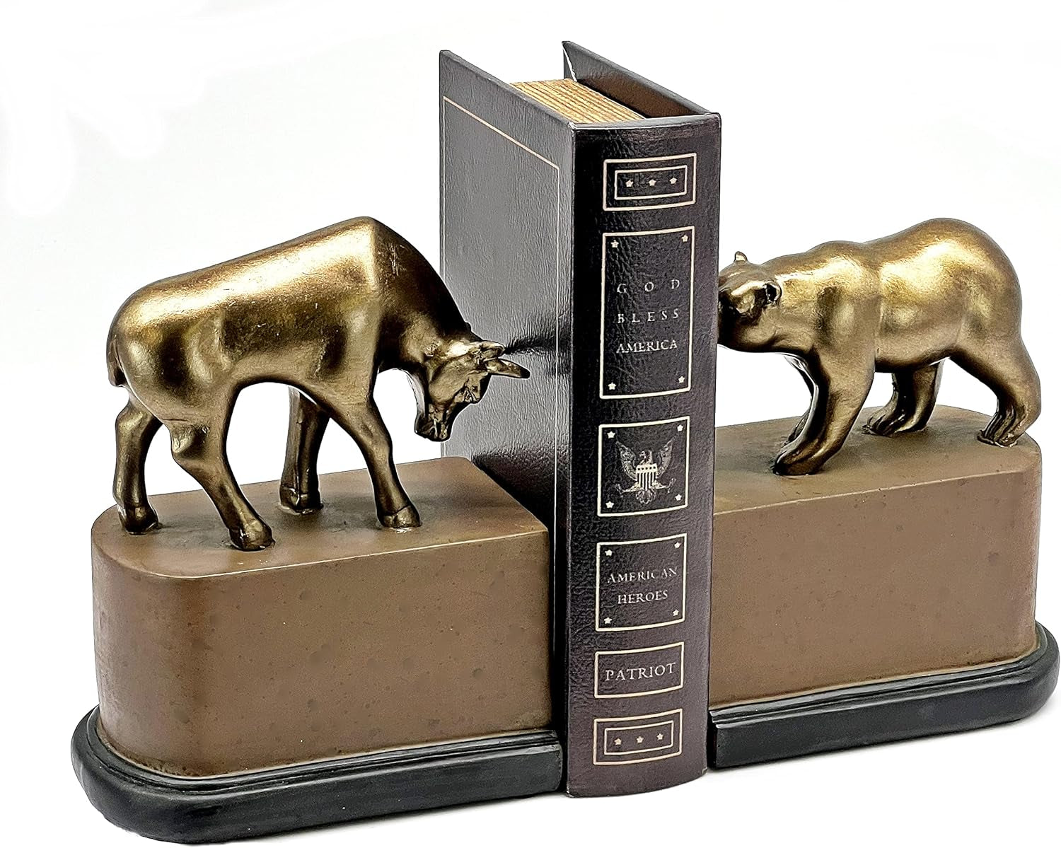 Bull Bear Decorative Vintage Bookends Business Gifts for Executives Manager Finance Company Stock Consultant Advisor Animal Book Ends Bookshelves Support Statues