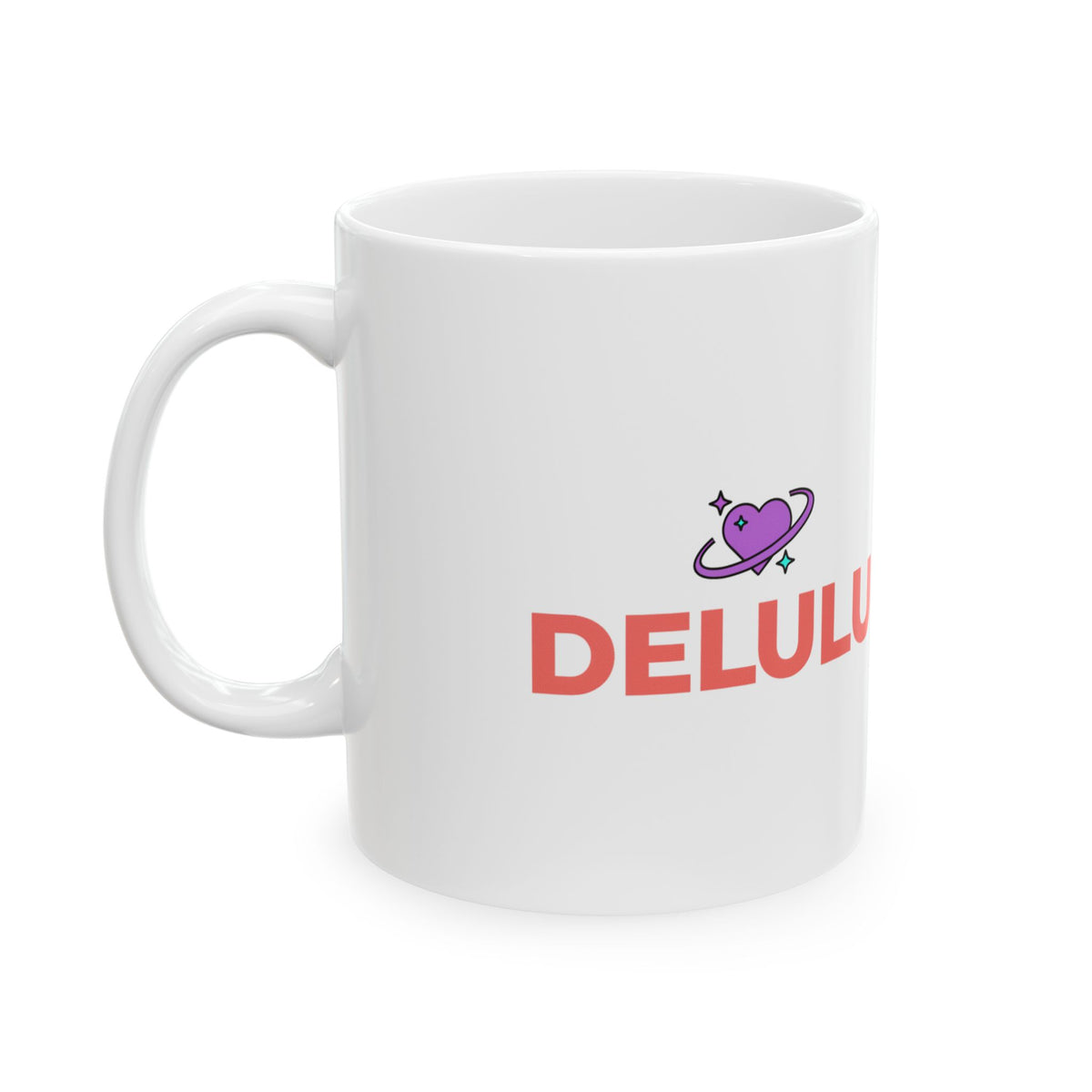 Delulu Is The Solulu | 11oz Ceramic Coffee Mug, Pink Cloud Meme | Galentine’s & Valentine Gift for Friends | Y2K Aesthetic