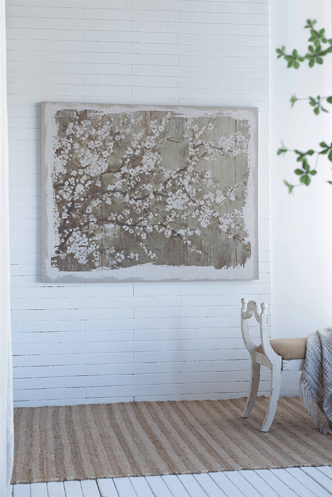 60" x 48" Large Cherry Blossom Canvas Art Print, Home Decor Accent Piece - Loomini