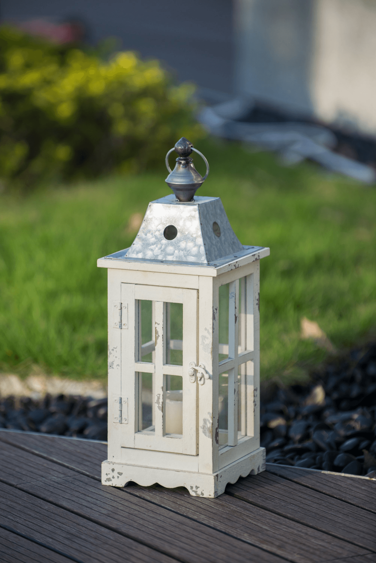 Wooden Candle Lantern Decorative, Hurricane Lantern Holder Decor for Indoor Outdoor, Home Garden Wedding - Loomini