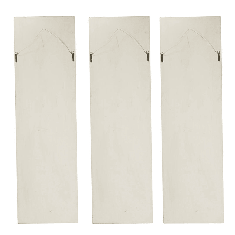 Set of 3 Large White Wall Art Panel, Rectangle Wall Sculpture, Wall Décor for Living Room Dining Room Office Bedroom, 21" x 71" - Loomini