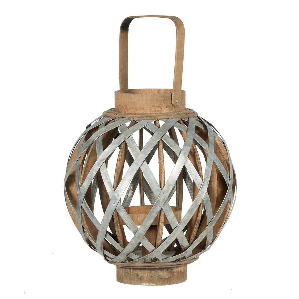 Decorative Lantern with Handle, Wooden Lantern for Indoor Outdoor, Home Garden Wedding - Loomini