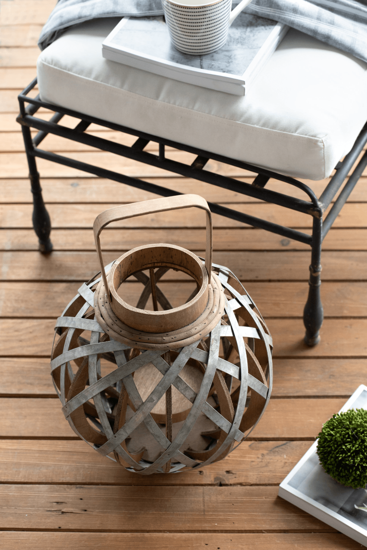 Decorative Lantern with Handle, Wooden Lantern for Indoor Outdoor, Home Garden Wedding - Loomini