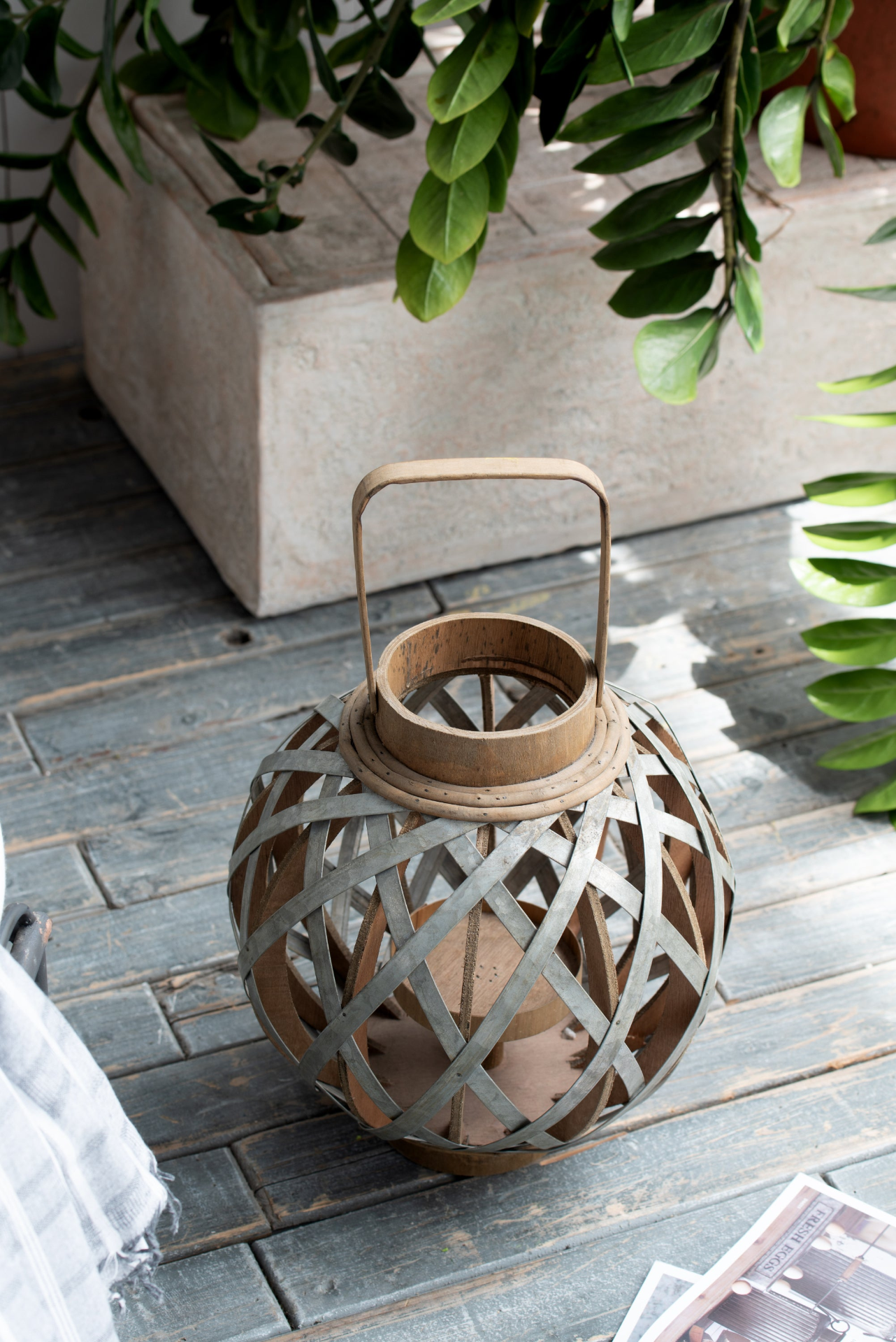 Decorative Lantern with Handle, Wooden Lantern for Indoor Outdoor, Home Garden Wedding