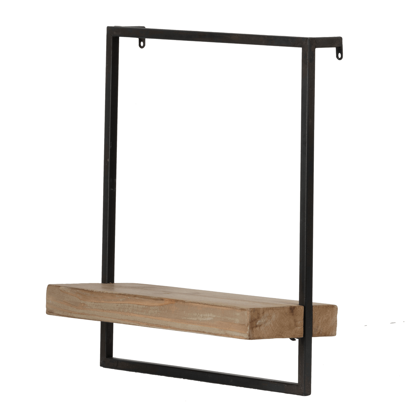 15.5" x 6" x 17.5" Iron and Wood Wall Shelf, Wall Hanging Decor, Home Decor Accent - Loomini