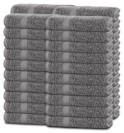 Wealuxe Charcoal Washcloths for Body and Face Towel Cotton Wash Cloths Bulk 48