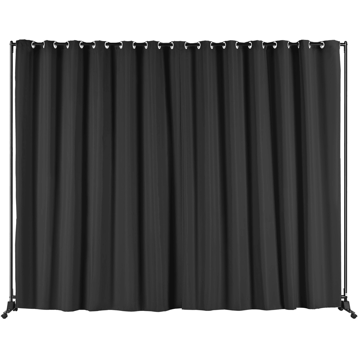 VEVOR Room Divider, 8 ft x 10 ft Portable Panel Room Divider with Wheels Curtain Divider Stand, Room Divider Privacy Screen for Office, Bedroom, Dining Room, Study, Black - Loomini