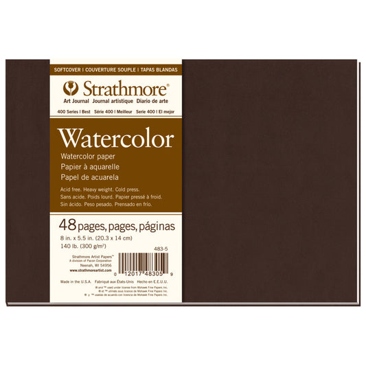 400 Series Art Journal Watercolor Paper, Soft Cover Binding, 48 Page/24 Sheet, 8x5.5 inch, 1 Count