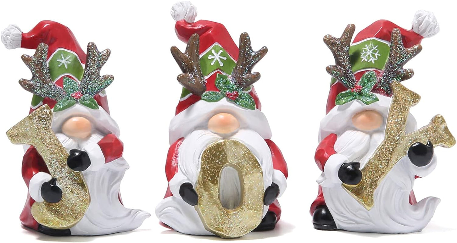 Christmas Joy Gnomes Decorations Indoor Home Decor Christmas Antlers Gnomes Figurines Table Decorations Cute Christmas Gnomes Gifts (Christmas Red Joy Gnome)