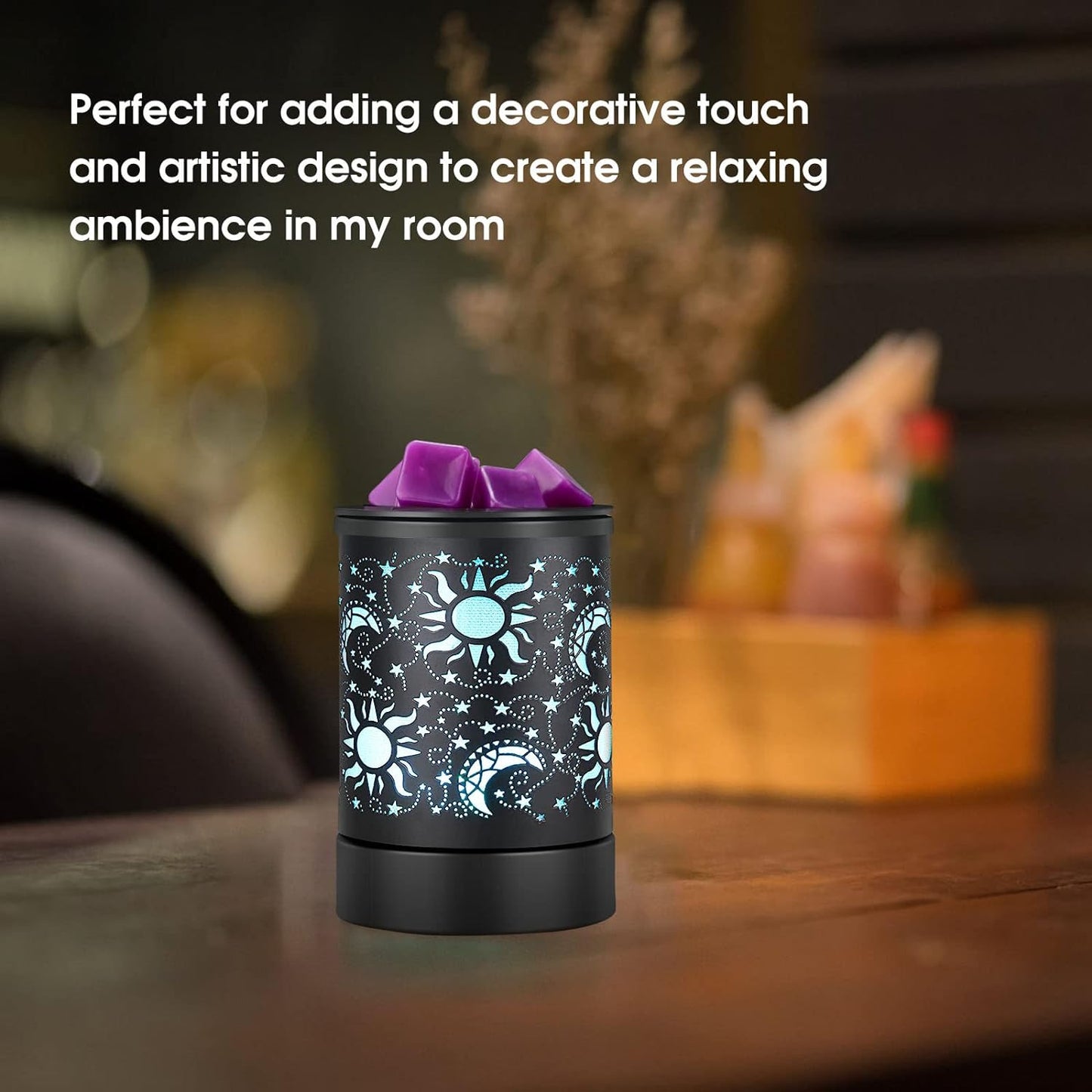 Cat Aroma Electric Wax Warmers 7 Led Colour Auto Changing Nightlight Pet Oil Wax Melter Burner with PTC Heating Removable Silicone Dish Aroma Fragrance Lamp for Office…