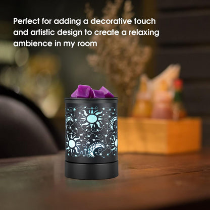 Cat Aroma Electric Wax Warmers 7 Led Colour Auto Changing Nightlight Pet Oil Wax Melter Burner with PTC Heating Removable Silicone Dish Aroma Fragrance Lamp for Office…