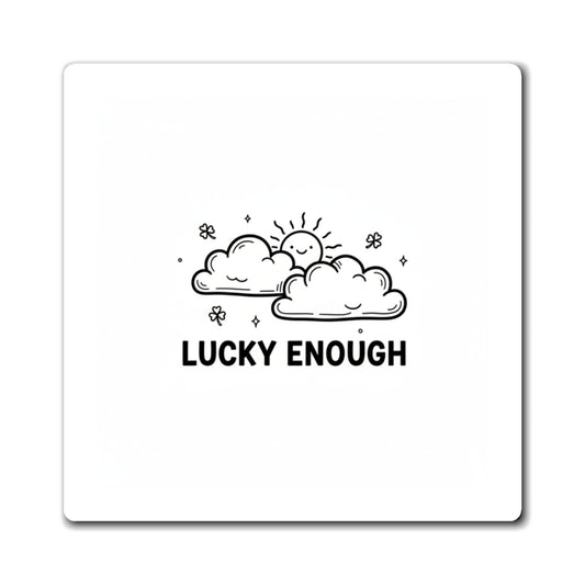 Lucky Clouds & Rising Sun | Decorative Fridge Magnet Set for Good Luck | Housewarming & Family Gift | Chicken Scratch Irony Doodle