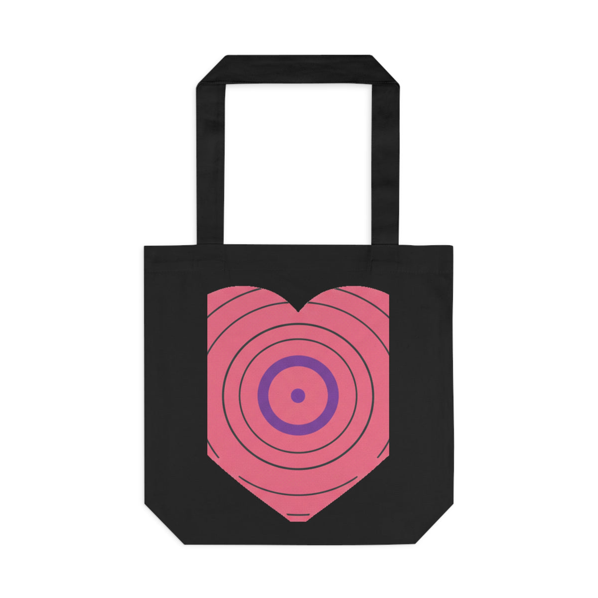 Vinyl Record Heart | Cotton Tote Bag for Music Lovers | Valentine & Galentine Gift for Her, Them, Friends | Y2K Aesthetic