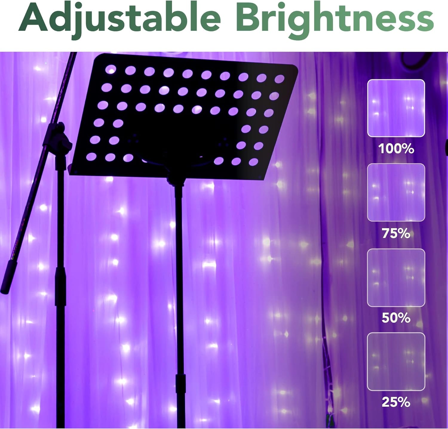 304 LED Curtain String Lights, 9.8 X 9.8 Ft, 8 Modes Plug in Halloween Fairy Light with Remote Control, Christmas, Backdrop for Indoor Outdoor Bedroom Window Wedding Party Decoration, Purple