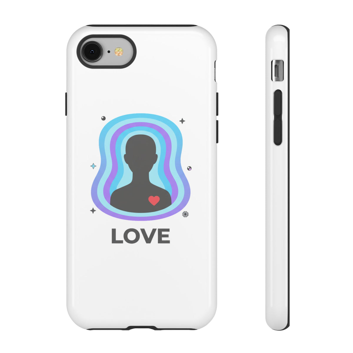 Aura Silhouette Love Gradient | iPhone 17 Slim Glossy Case, Protective & Chic | Valentine & Galentine Gift | Y2K Aesthetic