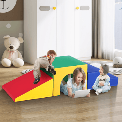 VEVOR Single Tunnel Climber, Toddler Playset, Foam Climbing Blocks for Toddlers, Kids Tunnel Maze with Stairs and Ramp, Indoor for Toddlers and Preschoolers Easy to Clean, 3 pcs (Assorted) - Loomini