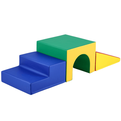 VEVOR Single Tunnel Climber, Toddler Playset, Foam Climbing Blocks for Toddlers, Kids Tunnel Maze with Stairs and Ramp, Indoor for Toddlers and Preschoolers Easy to Clean, 3 pcs (Assorted) - Loomini