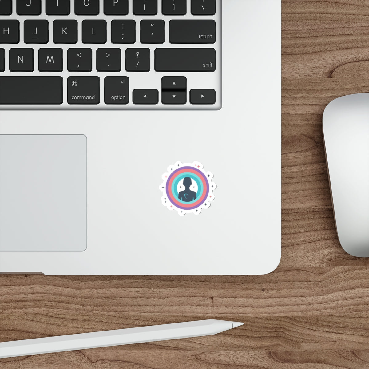 Aura Silhouette Love Sticker | Die-Cut Vinyl Sticker for Laptop & Water Bottle | Valentine & Galentine Gift | Y2K Gradient