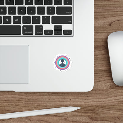 Aura Silhouette Love Sticker | Die-Cut Vinyl Sticker for Laptop & Water Bottle | Valentine & Galentine Gift | Y2K Gradient