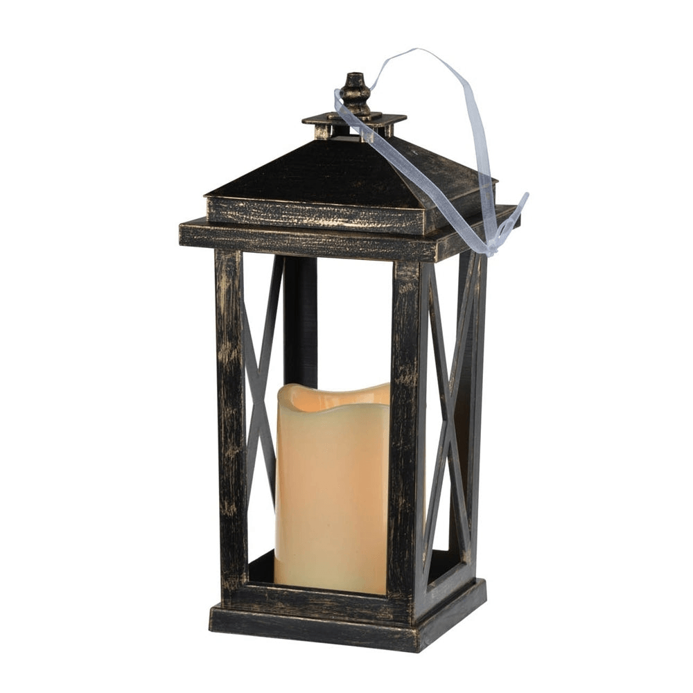 Set of 2 Menifee Lantern with Led Candle, Tall 5x5x11" - Loomini