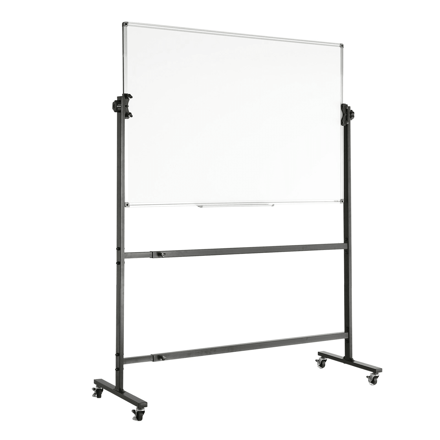 VEVOR Rolling Whiteboard, 48x32 inch Double-Sided Magnetic Mobile Whiteboard, 360° Reversible Adjustable Height Dry Erase Board with Wheels & Movable Tray for Office School - Loomini