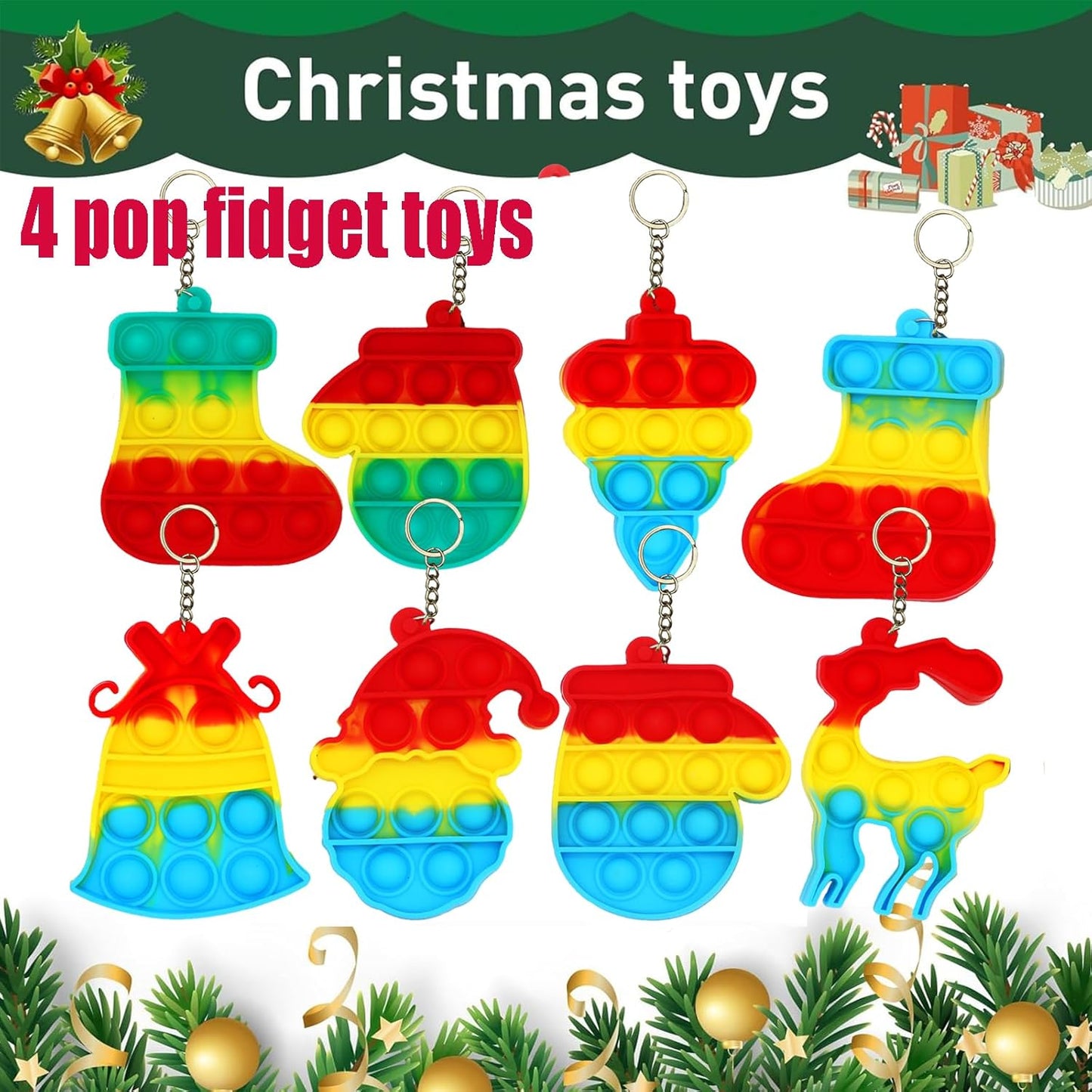 118 Pcs Christmas Party Favors for Kids, Fidget Prizes Treasure Box Toys, Pinata Goodie Bag Filler, Prizes for Kids Classroom, Treasure Chest Carnival Rewards, Stocking Stuffers for Students