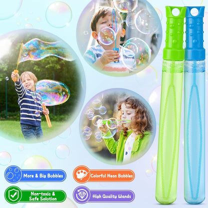 36 Pack Big Bubble Wands Bulk in 6 Colors, Bulk Party Favors for Kids, Ideal Goodies Bags Stuffers, Summer, Easter, Halloween, Valentine, School Classroom Prizes for Boys & Girls