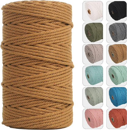 4Mm 109Yards Macrame Cord Natural Color Cotton Rope for Wall Hanging, Plant Hangers, Crafts, Knitting