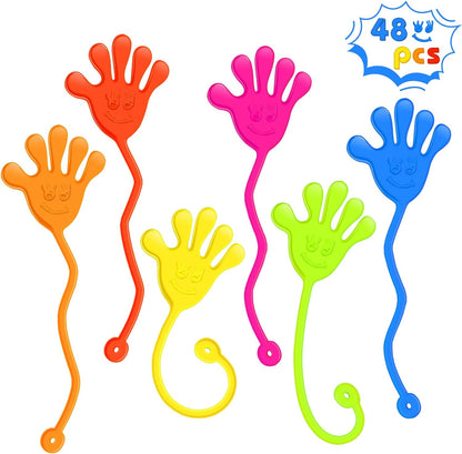 Sticky Hands Bulk 48 PCS Party Favors for Kids 4-8 8-12 Stretchy Sticky Hand Toy Christmas Stocking Stuffers for Kids Goodie Bag Stuffers Treasure Box Toys for Classroom Prizes Birthday Party Supplies