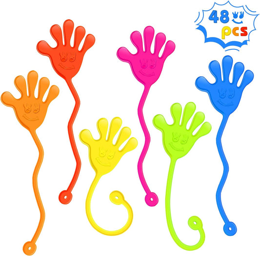Sticky Hands Bulk 48 PCS Party Favors for Kids 4-8 8-12 Stretchy Sticky Hand Toy Christmas Stocking Stuffers for Kids Goodie Bag Stuffers Treasure Box Toys for Classroom Prizes Birthday Party Supplies
